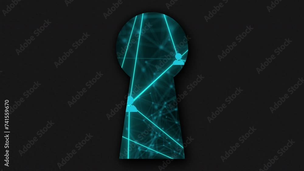 Poster abstract digital keyhole. computer generated 3d render