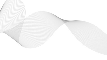 Technology abstract lines on white background. Abstract wave line for banner, template, wallpaper background with wave design. Vector illustration.