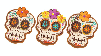 Day of the Dead cookies vector flat isolated vect