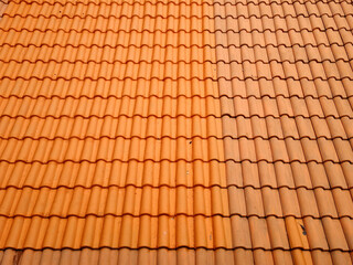 orange clay tiles, tile patterns for roofs on Asian houses.