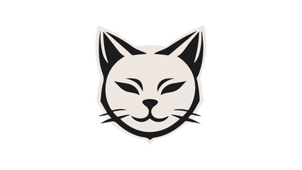 illustration of smiling cat vector head