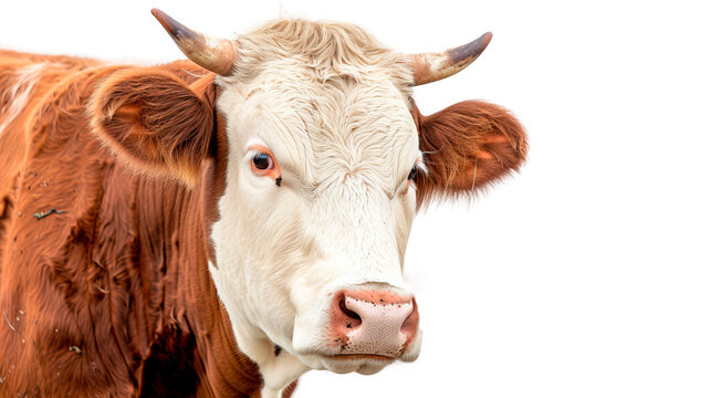 Close Up of a Brown and White Cow