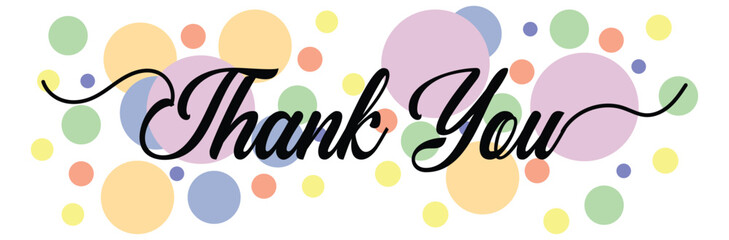 Thank you for your support lettering with message bubbles on a white background. Modern typography. Thank you for the colorful calligraphy design of greeting cards. Vector illustration. Eps file 496.