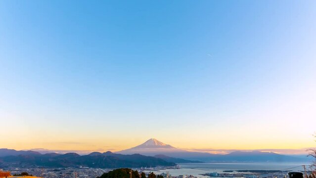 日本平から望む朝の富士山タイムラプス