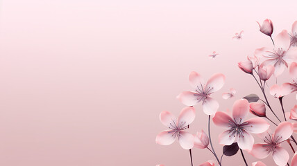 pink flowers background with space for your text