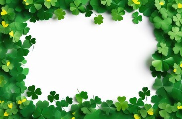 Greeting card, St. Patrick's Day concept decorated with shamrock
