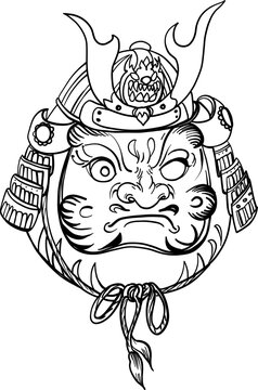 recommend clip art: Japanese Daruma doll is a Lucky amulet and Symbol of Determination and Fortune. hand drawn and line art style. doodle art of daruma.outline and isolate.