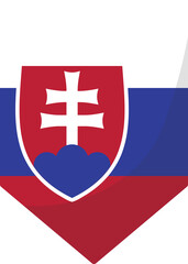 Slovakia flag pennant 3D cartoon style.