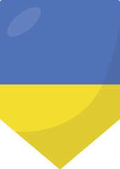 Ukraine flag pennant 3D cartoon style.