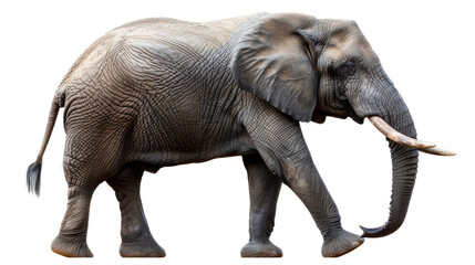 Majestic Elephant With Tusks Walking