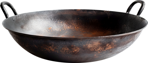 Cast iron pan isolated on transparent background. PNG