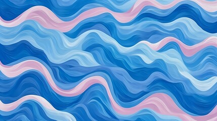 Ocean waves calm chill pattern background in soft blue and pink colors
