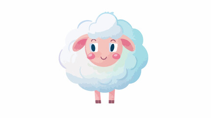 Sheep lamb standing icon. Cute round face head. C
