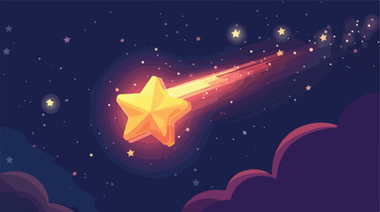 Shooting star vector illustration cartoon vector - obrazy, fototapety, plakaty