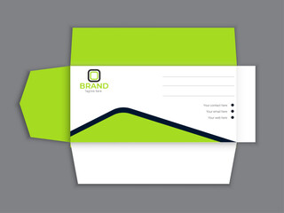Envelopes design front and back for office document or message. White empty mail envelope Full and folded A4 size. Flat vector illustration.  open closed front and back letter view, corporate business