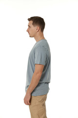 Fototapeta premium offended frustrated young man on white background. sadness