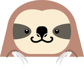 Cute Cartoon Sloth. Wild Animal.
