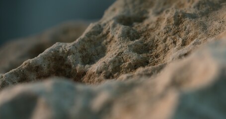 Macro Texture of Sandstone Rock Surface. Selective focus, close-up.