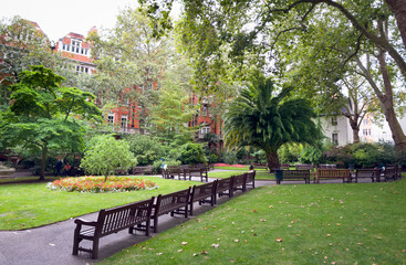 England, United Kingdom, Aug 29th, 2023, view of Mount Street Gardens in the Westminster borough - 741570401
