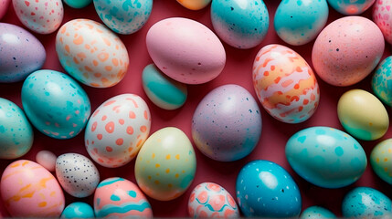 Fototapeta na wymiar Acidic Colors and Unconventional Design for Easter Eggs