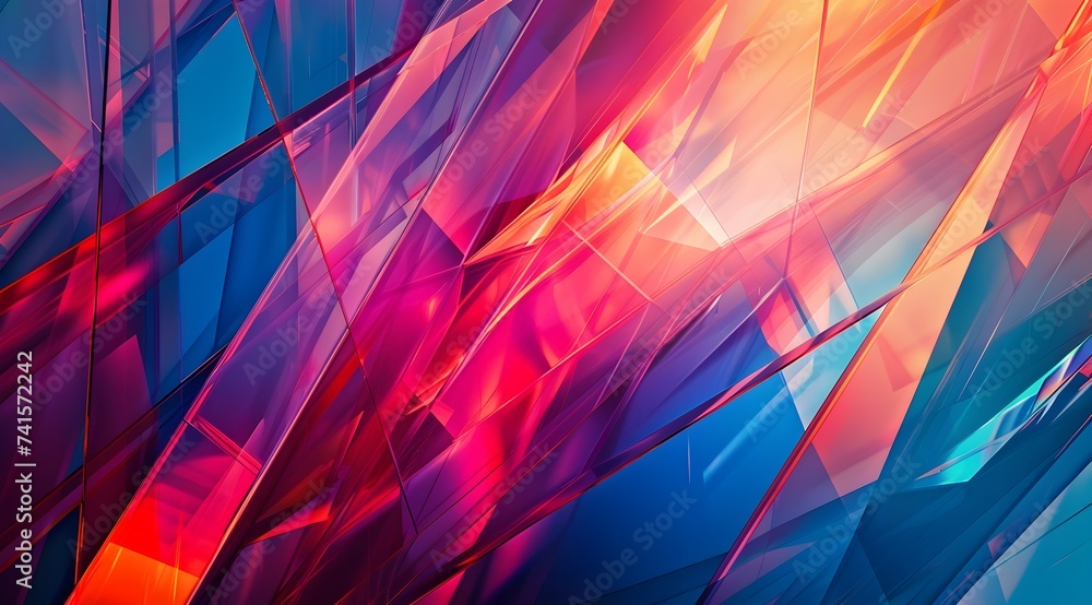 Poster vibrant colorful abstract background with geometric lines and shapes