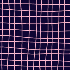 Vector hand drawn cute checkered pattern. Plaid geometrical simple texture. Crossing lines. Abstract cute delicate pattern ideal for fabric, textile, wallpaper.