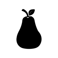 Pear icon vector illustration. Green colorful pear fruit icon isolated on white background. Cartoon flat design. Vector illustration.