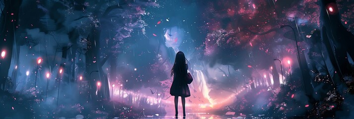 Abstract Anime background, manga style, LOFI, colorful wallpaper, poster cover