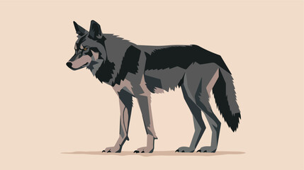 Wolf vector flat minimalistic asset isolated 