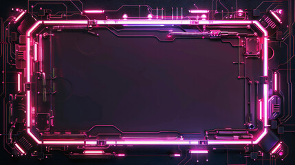 Obraz premium cyberpunk style frame border background