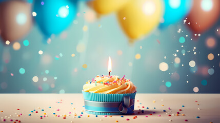 Delicious festive cupcakes with sparkler candles on table, light background