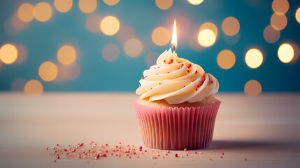 Birthday cake with sparkler candles on light background