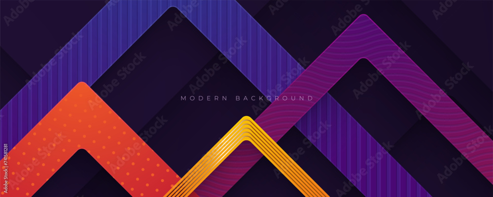 Poster modern background colorful textured arrow shape design vector