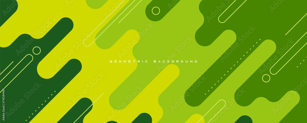 Sticker abstract dynamic green background diagonal geometric shape design vector