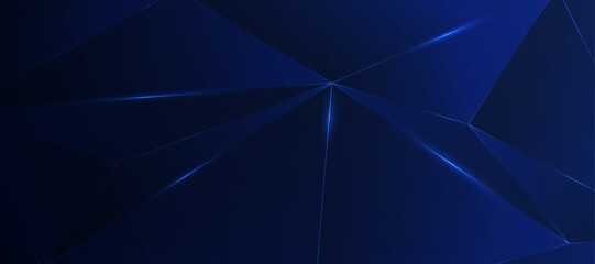 Fototapeta premium dark blue background polygon elegant blue light