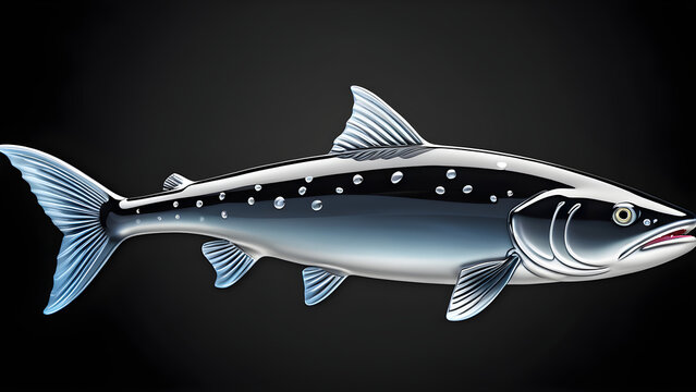 recommend clip art: a cartoon sturgeon fish on a black background. cartoon sturgeon fish