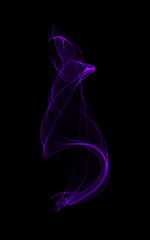 Clear violet smoke or vapor flowing upward.