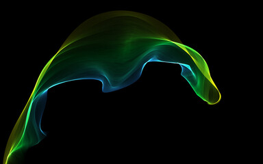 Clear green smoke or vapor flowing upward.