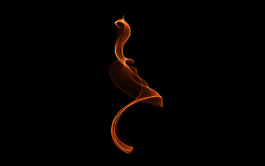 Upward flowing clear blue smoke or bright flames.