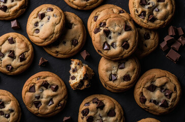 chocolate chip cookies background