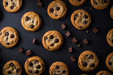 chocolate chip cookies background