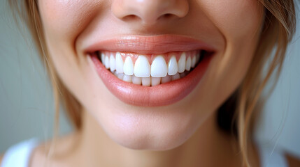 Closeup of a female smile dentist patient. 