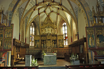Kirchenschiff der Kirche St. Viktor, Poschiavo, Kanton Graubünden, Schweiz