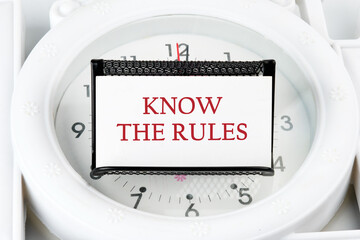 Know the rules text on a white business card