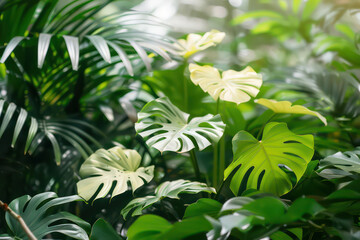 Tropical nature abstract background. Summer and environment concept. Generative ai.