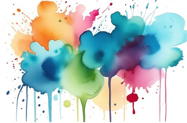 Abstract colorful painting spots on white background