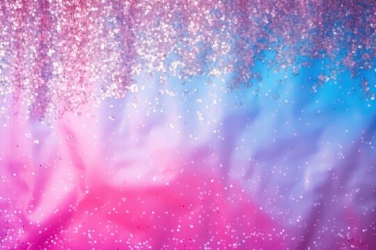 A neon gradient backdrop transitioning from pink to blue with twinkling sparkles. Neon Pink and Blue Sparkling Gradient