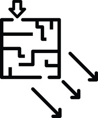 complexity reduction icon vector sign