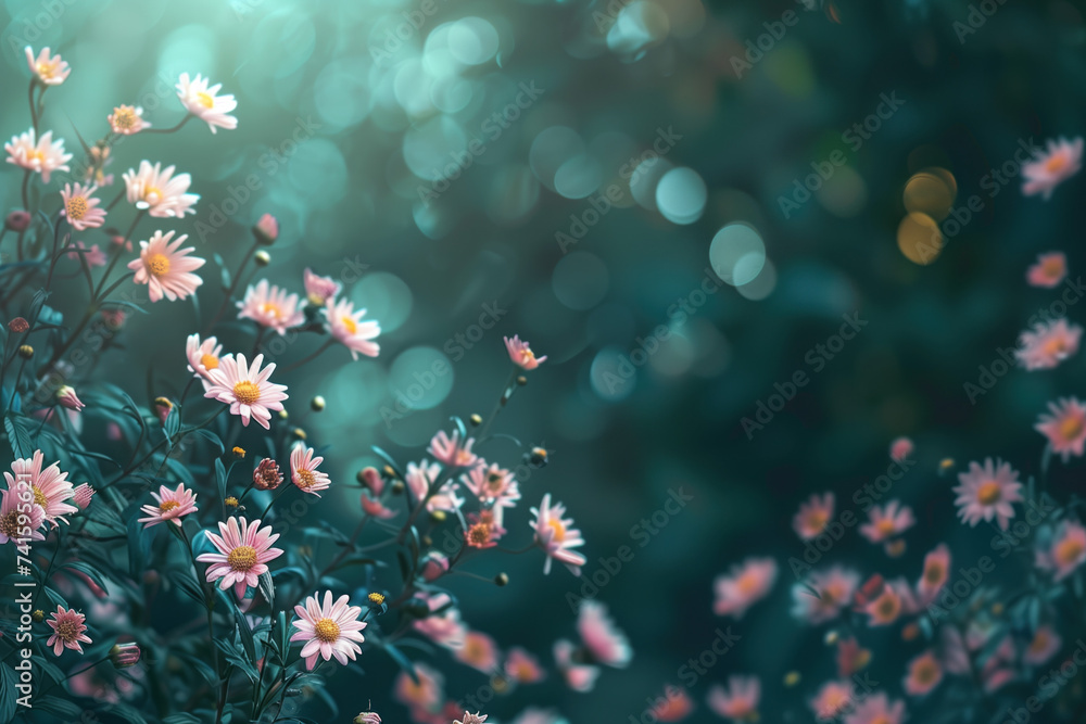 Poster flowers in the forest. a slide background for showcasing creative content. background image. created