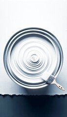 Swirling White Paint in a Can with Brush Ready for Use